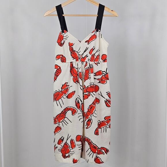 Anthropologie Summer Dress Lobster Print Edme & Esyllte Sleeveless | Women's 0 - Picture 1 of 16